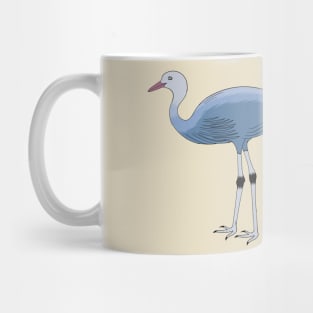 Blue crane bird cartoon illustration Mug